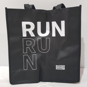 900 X BRAND NEW REUSABLE TOTE BAG SPORTS DIRECT RUNNING BNS IN 9 BOXES SIZE 37CM X 37CM X 10CM DEPTH