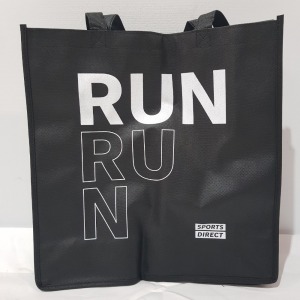 900 X BRAND NEW REUSABLE TOTE BAG SPORTS DIRECT RUNNING BNS IN 9 BOXES SIZE 37CM X 37CM X 10CM DEPTH