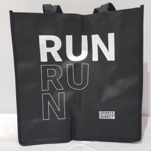 900 X BRAND NEW REUSABLE TOTE BAG SPORTS DIRECT RUNNING BNS IN 9 BOXES SIZE 37CM X 37CM X 10CM DEPTH