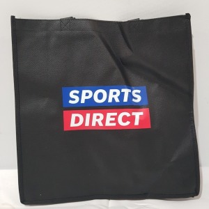 900 X BRAND NEW REUSABLE TOTE BAG SPORTS DIRECT GENERIC 37CM X 37CM X 10CM DEPTH IN 9 BOXES