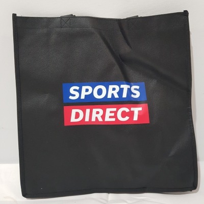 900 X BRAND NEW REUSABLE TOTE BAG SPORTS DIRECT GENERIC 37CM X 37CM X 10CM DEPTH IN 9 BOXES