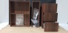 15 X MIXED LOT CONTAINING 300 9 X 3 DRAWER BASE UNIT IN DARK WALNUT - 4 X 1 SHELF WALL HANGING UNITS - 2 X ELATION SLIMLINE 200 BASE UNIT IN DARK WALNUT PRODUCT CODE J-01/279