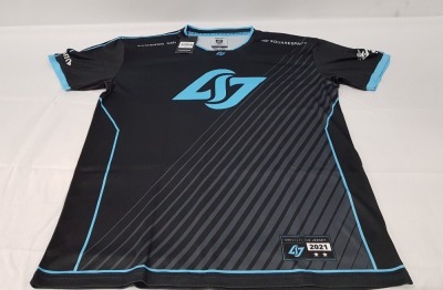 25 X BRAND NEW NATIONS CLG - PRO JERSEY 2021 IN BLACK AND BLUE ALL IN SIZE LARGE - IN ONE TRAY - TRAY NOT INCLUDED