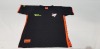 20 X BRAND NEW VP PLAYER PREMIUM JERSEY 2019 IN BLACK/ORANGE ALL IN SIZE SMALL - IN ONE TRAY - TRAY NOT INCLUDED