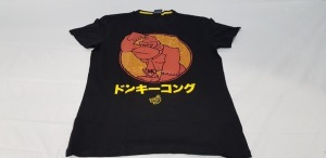 21 X BRAND NEW NINTENDO JAPANESE KONG MENS T-SHIRTS IN BLACK/YELLOW/BROWN ALL IN SIZE LARGE - IN ONE TRAY - TRAY NOT INCLUDED