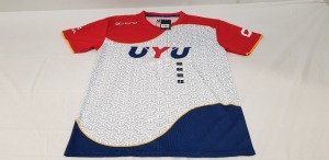 22 X BRAND NEW UYU - PRO JERSEY 2020 IN RED/ MULTICOLOURED ALL IN SIZE 2XL - IN ONE TRAY - TRAY NOT INCLUDED