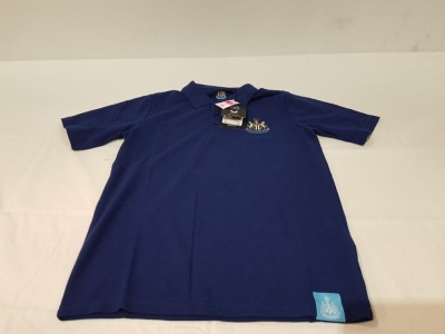 30 X BRAND NEW CASTORE NEWCASTLE UNITED POLO T-SHIRT IN NAVY BLUE SIZE 11-12 JUNIORS - IN ONE TRAY - TRAY NOT INCLUDED