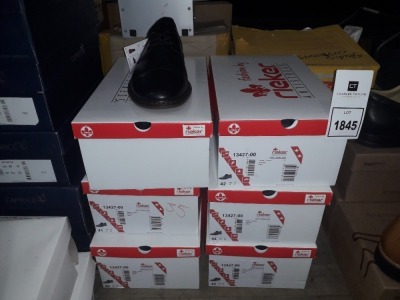 6 X RIEKER ANTISTRESS BLACK CASUAL SHOES IN VARIOUS SIZES