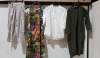 50 X BRAND NEW MIXED CLOTHING LOT CONTAINING ZANZEA PANTS IN GREY SIZE MEDIUM - INCERUN TOP IN WHITE SIZE MEDIUM - ZANZEA DRESS IN GREEN SIZE SMALL - ZANZEA MULTICOLOURED DRESS IN SIZE SMALL ETC IN ONE LARGE TRAY - TRAY NOT INCLUDED