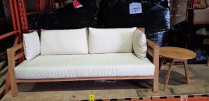 2 PIECE ETHIMO HIGH END ITALIAN OUTDOOR FURNITURE LOT TO INC - COSTES THREE-SEATER SOFA & COSTES COFFEE TABLE DIM-100 X 60 BOTH WITH COVERS RRP £2370.00 ( PLEASE NOTE THIS IS EX SHOWROOM DISPLAY )