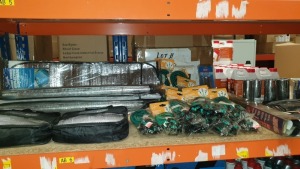 APPROX 60 ITEMS OF AUTOMOTIVE / CAR SPARES TRADE LOT ON 1 FULL SHELF IE. BUNGEE TIES, T-CUT METAL POLISH, TORCHES, REFLECTIVE SUNSHADES ETC.