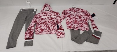 35 X BRAND NEW GIRLS 2 PIECE REEBOK ACTIVEWEAR SET THIS INCLUDES ONE HOODIE IN A PINK DESIGN AND ONE PAIR OF GREY TRACKSUIT BOTTOMS IN GREY SIZES INCLUDE 9-10 YEARS, 11-12 YEARS, ON HALF A RACK