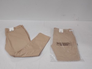 30 X BRAND NEW AEROPOSTALE WOMENS CHINO TROUSERS IN BEIGE IN SIZE 34R - IN ONE BOX