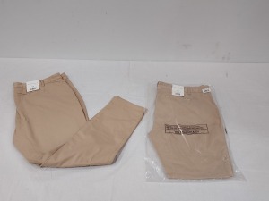 30 X BRAND NEW AEROPOSTALE WOMENS CHINO TROUSERS IN BEIGE IN SIZE 34R - IN ONE BOX