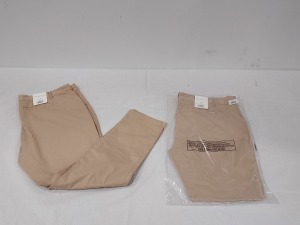 30 X BRAND NEW AEROPOSTALE WOMENS CHINO TROUSERS IN BEIGE IN SIZE 34R - IN ONE BOX