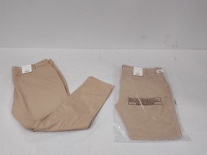 30 X BRAND NEW AEROPOSTALE WOMENS CHINO TROUSERS IN BEIGE IN SIZE 34R - IN ONE BOX