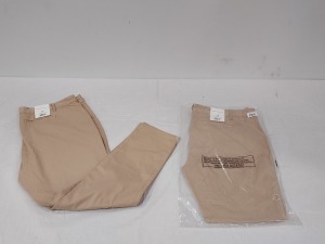 30 X BRAND NEW AEROPOSTALE WOMENS CHINO TROUSERS IN BEIGE IN SIZE 34R - IN ONE BOX