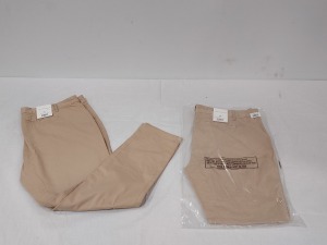 32 X BRAND NEW AEROPOSTALE WOMENS CHINO TROUSERS IN BEIGE IN SIZE 32R - IN ONE BOX