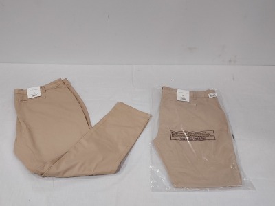 32 X BRAND NEW AEROPOSTALE WOMENS CHINO TROUSERS IN BEIGE IN SIZE 32R - IN ONE BOX