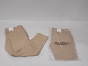 30 X BRAND NEW AEROPOSTALE WOMENS CHINO TROUSERS IN BEIGE IN SIZE 32R - IN ONE BOX