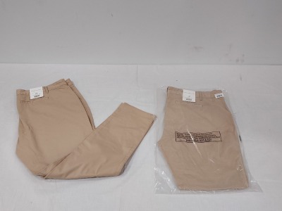 35 X BRAND NEW AEROPOSTALE WOMENS CHINO TROUSERS IN BEIGE IN SIZE 30R - IN ONE BOX