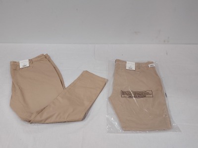 35 X BRAND NEW AEROPOSTALE WOMENS CHINO TROUSERS IN BEIGE IN SIZE 30R - IN ONE BOX