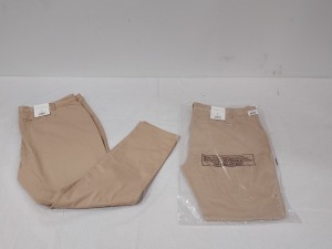 24 X BRAND NEW AEROPOSTALE WOMENS CHINO TROUSERS IN BEIGE IN SIZE 30R - IN ONE BOX