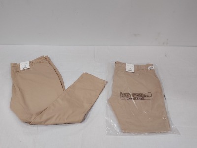 32 X BRAND NEW AEROPOSTALE WOMENS CHINO TROUSERS IN BEIGE IN SIZE 28R - IN ONE BOX