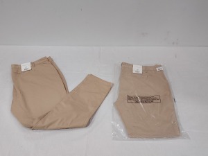 32 X BRAND NEW AEROPOSTALE WOMENS CHINO TROUSERS IN BEIGE IN SIZE 28R - IN ONE BOX