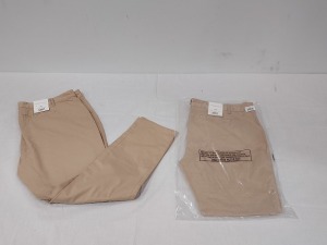 32 X BRAND NEW AEROPOSTALE WOMENS CHINO TROUSERS IN BEIGE IN SIZE 28R - IN ONE BOX