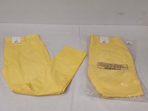 30 X BRAND NEW AEROPOSTALE WOMENS CHINO TROUSERS IN YELLOW IN SIZE 30R - IN ONE BOX