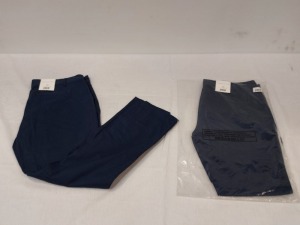 34 X BRAND NEW AEROPOSTALE WOMENS CHINO TROUSERS IN NAVY IN SIZE 34R - IN ONE BOX