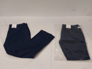 34 X BRAND NEW AEROPOSTALE WOMENS CHINO TROUSERS IN NAVY IN SIZE 34R - IN ONE BOX