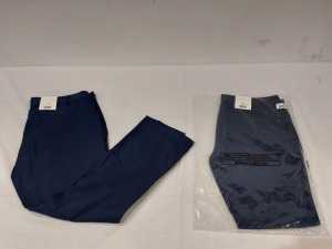 32 X BRAND NEW AEROPOSTALE WOMENS CHINO TROUSERS IN NAVY IN SIZE 28R - IN ONE BOX