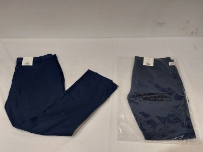 34 X BRAND NEW AEROPOSTALE WOMENS CHINO TROUSERS IN NAVY IN SIZE 26R - IN ONE BOX