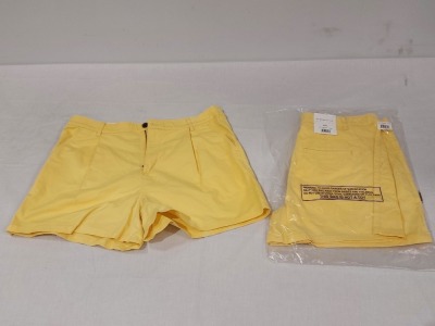 32 X BRAND NEW AEROPOSTALE WOMENS CHINO SHORTS IN YELLOW IN SIZE 26R - IN ONE BOX