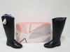 8 X BRAND NEW IVORY CASTLE WOMENS TALL REAL LEATHER BOOTS IN SIZE 5 IN BLACK SEPERATELY PACKAGED IN ONE LARGE BOX