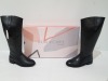 8 X BRAND NEW IVORY CASTLE WOMENS TALL REAL LEATHER BOOTS IN SIZE 6 IN BLACK SEPERATELY PACKAGED IN ONE LARGE BOX