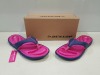 8 X BRAND NEW DUNLOP FLIP FLOPS WITH MEMORY FOAM INSOLE FOR CONTINOUS COMFORT, 4 IN SIZE UK 5 , 4 IN UK SIZE 6 IN NAVY - FUCHSIA