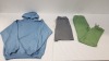 20 X BRAND NEW MIXED LAUNDRY CLOTHING LOT CONTAINING HOODIES , TRACKSUIT BOTTOMS , T-SHIRTS IN MIXED COLOURS AND SIZES ETC IN ONE TRAY - TRAY NOT INCLUDED