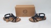 14 X BRAND NEW JO & JOE NAPLES WOMEN'S SANDALS IN BLACK IN SIZE'S 4 IN SIZE 3 , 3 IN SIZE 4 , 6 IN SIZE 5 IN ONE LARGE BOX