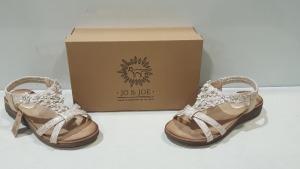 13 X BRAND NEW JO & JOE NAPOLI WOMEN'S SANDALS IN GOLD IN SIZE'S 1 IN SIZE 3 , 3 IN SIZE 4 , 4 IN SIZE 5 , 5 IN SIZE 6 IN ONE LARGE BOX