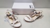 8 X BRAND NEW E SHOES BY EMMA WOMEN'S SANDALS IN STVINCENT WHITE IN SIZE'S 1 IN SIZE 4 , 5 IN SIZE 6 AND 2 IN SIZE 7 IN ONE LARGE BOX