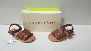 12 X BRAND NEW SKY ROCKET KIDS SANDALS IN BROWN IN SIZE UK10 IN ONE LARGE BOX