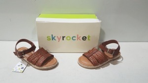 12 X BRAND NEW SKY ROCKET KIDS SANDALS IN BROWN IN SIZE UK10 IN ONE LARGE BOX