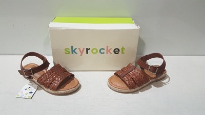 12 X BRAND NEW SKY ROCKET KIDS SANDALS IN BROWN IN SIZE UK1 / EURO 33 IN ONE LARGE BOX