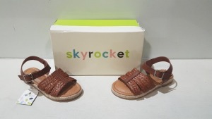 8 X BRAND NEW SKY ROCKET KIDS SANDALS IN BROWN IN MIXED SIZE'S 2 IN SIZE 1UK / EURO 33 , 1 IN SIZE 10 , 4 IN SIZE 12 , 1 IN SIZE 13 IN ONE LARGE BOX