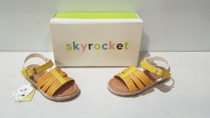 12 X BRAND NEW SKY ROCKET KIDS SANDALS IN MUSTARD IN SIZE 10 IN ONE LARGE BOX