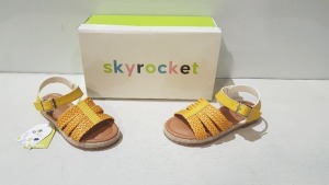 12 X BRAND NEW SKY ROCKET KIDS SANDALS IN MUSTARD IN SIZE 11 IN ONE LARGE BOX