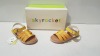 12 X BRAND NEW SKY ROCKET KIDS SANDALS IN MUSTARD 11 IN SIZE 12 , 1 IN SIZE 11 IN ONE LARGE BOX